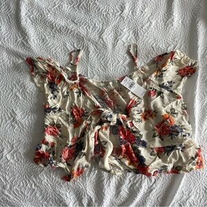 American Eagle Outfitters Floral Sleeveless Crop Blouse